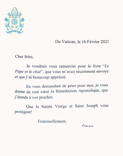Answer from Pope Francis to The Pope and the Cat