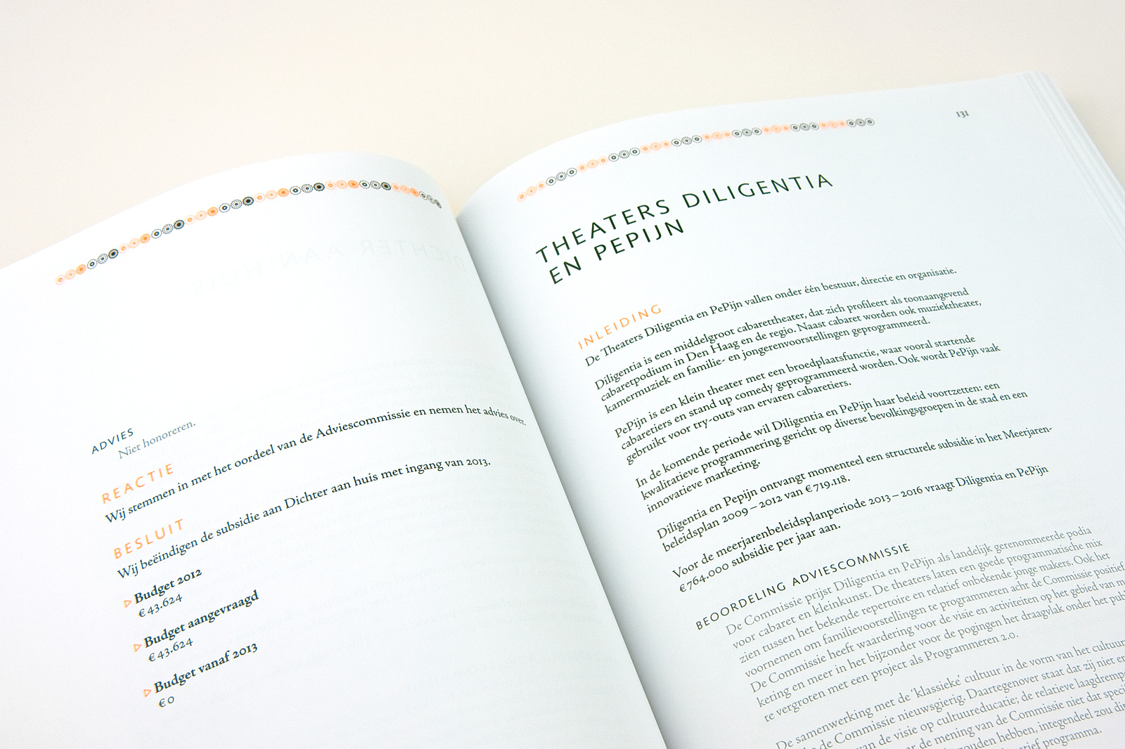 Inner work layout in book design Municipality of The Hague: Haagse Nieuwe