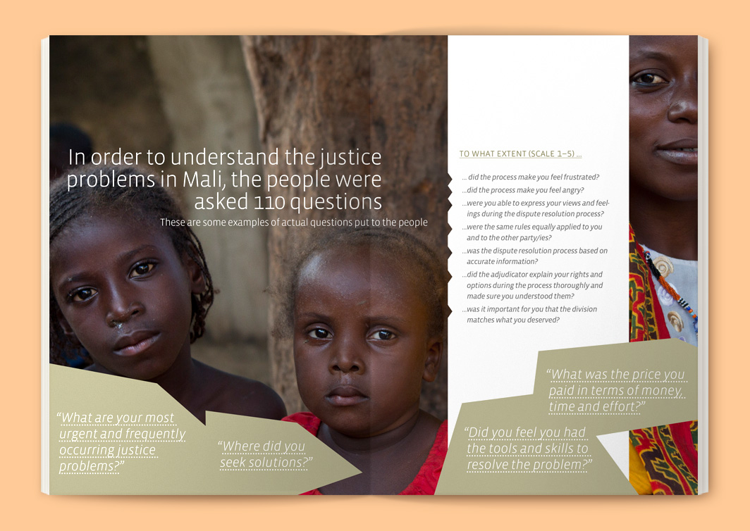 Magazine ontwerp: The Needs of the Malians for Justice