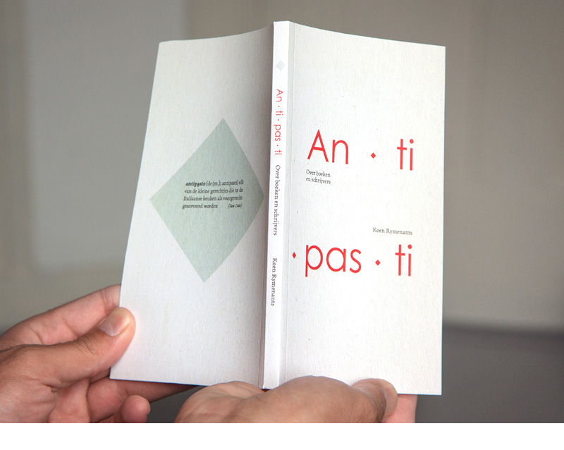 Book design for Antipasti: over boeken en schrijvers (Koen Rymenants)