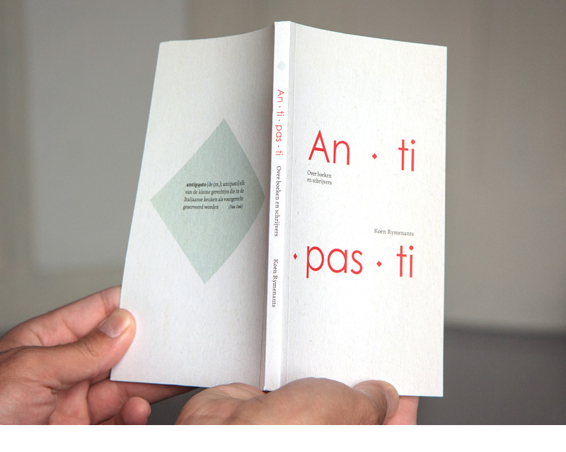 Boekontwerp van Antipasti: over boeken en schrijvers (Koen Rymenants)