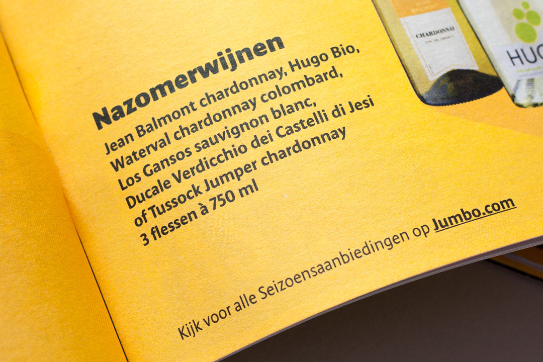 Sympatico, custom type design Jumbo Supermarkets in magazine