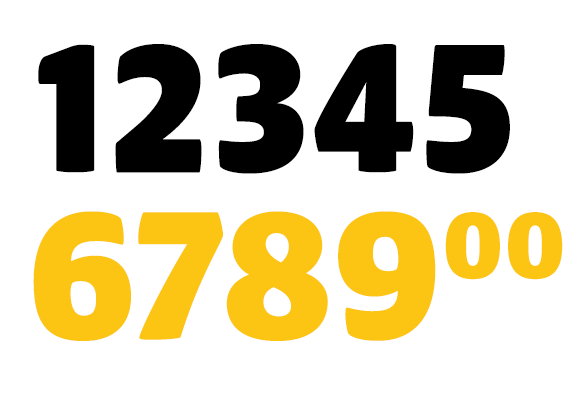 Sympatico-Price, Sympatico, custom type design for numerals Jumbo Supermarkets