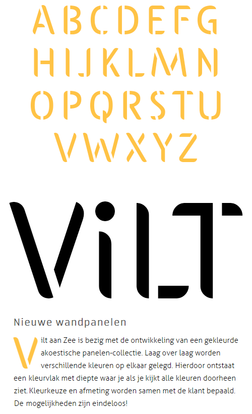 Custom typeface design visual identity Vilt aan Zee