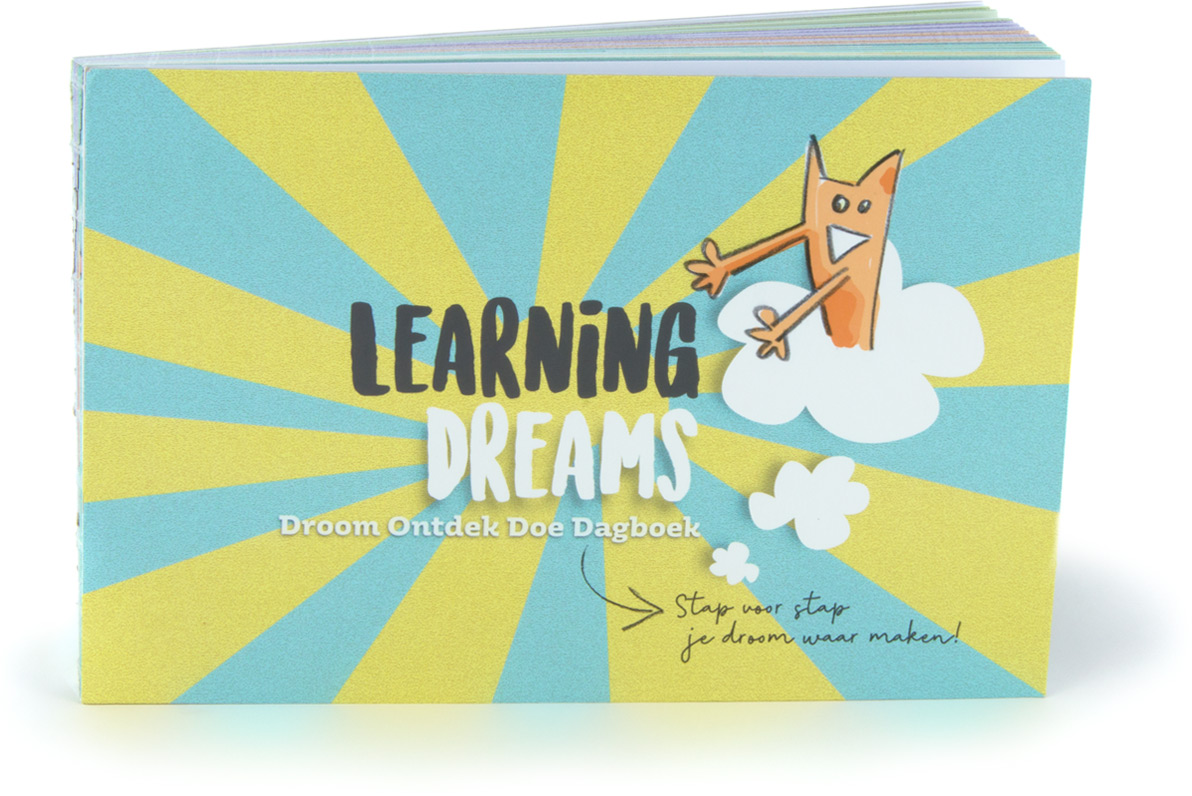 Omslagontwerp Learning Dreams Droom Ontdek Doe Dagboek