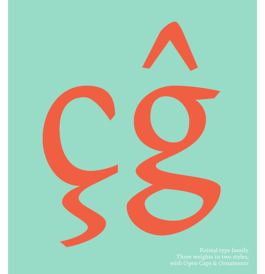 Kristal typeface overview ontwerp